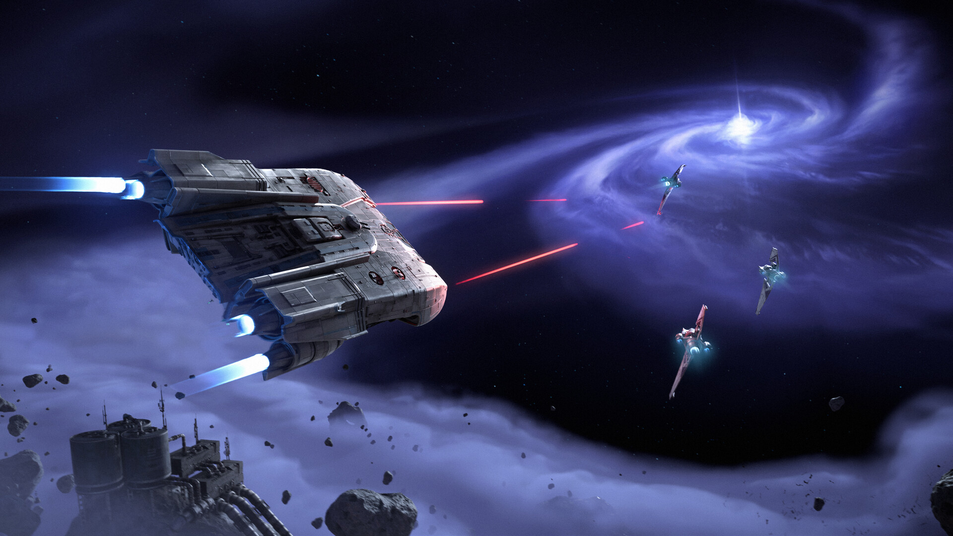 Space combat in the new Khepi system.